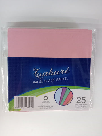 PAPEL GLASE COLORES PASTEL 25H | VACIO