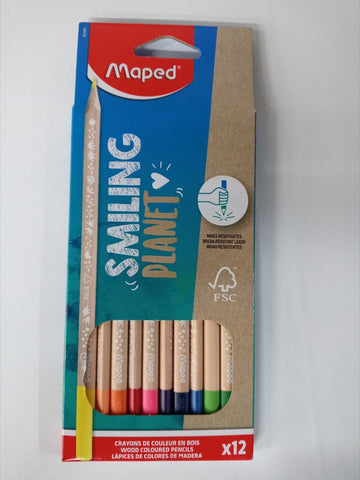 LAPICES DE COLORES SMILING PLANET X 12