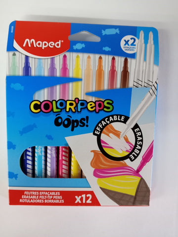 MARCADORES BORRABLES OOPS X12