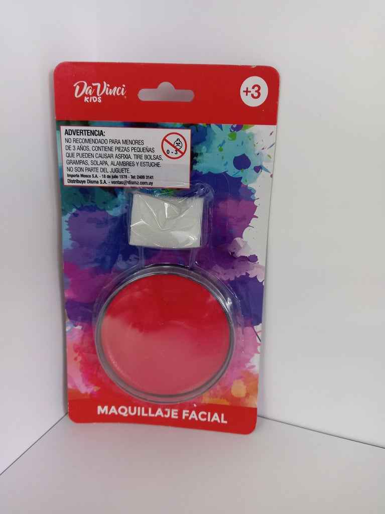 MAQUILLAJE FACIAL COLOR ROJO APTO PATA NIÑOS MAYORES A 3 AÑOS