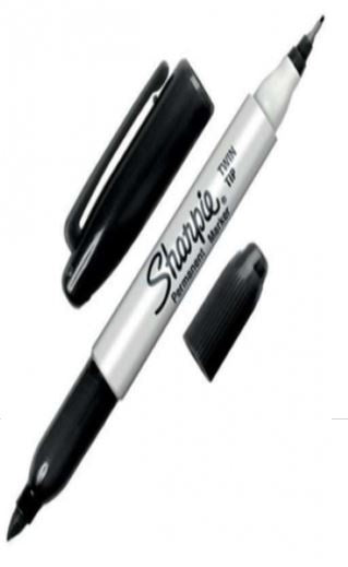 Marcador  sharpie negro doble punta