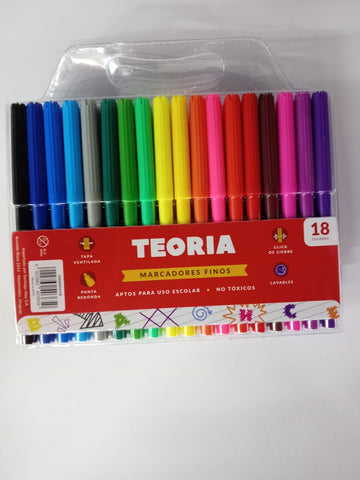 MARCADORES FINOS X 18