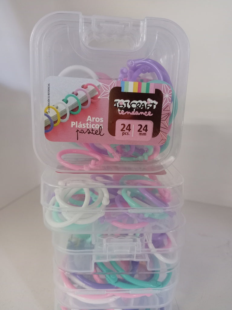 AROS DE PLÁSTICO COLORES PASTEL 24MM