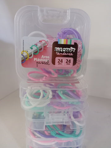 AROS DE PLÁSTICO COLORES PASTEL 24MM
