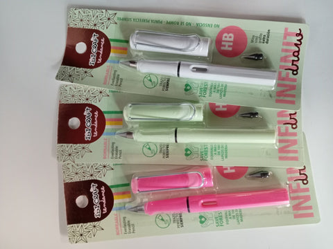 lápiz infinito hb- rosa.blanco,verde