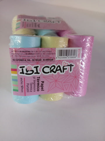 SET DE 3 ROLLOS DE PAPEL TERMICO COLOR 57MM