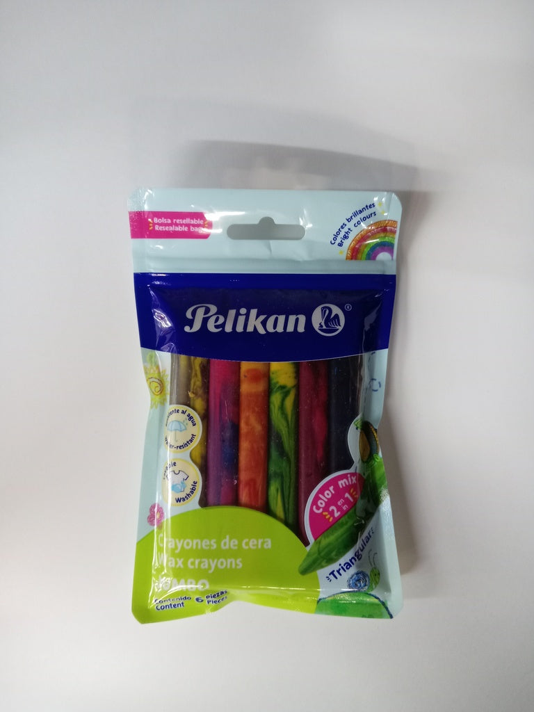 PELICRAYONES JUMBO TRIANG COLOR MIX C/6
