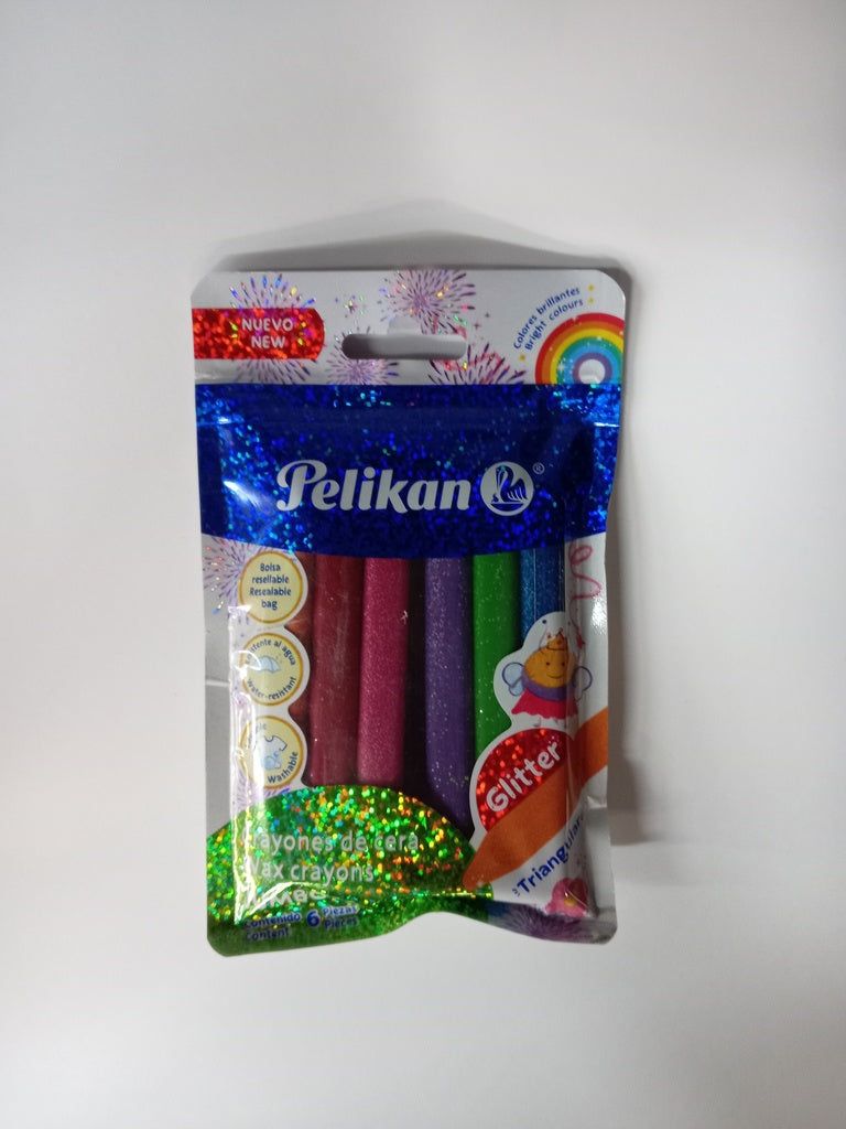 PELICRAYONES JUMBO TRIANG C/6 GLITTER