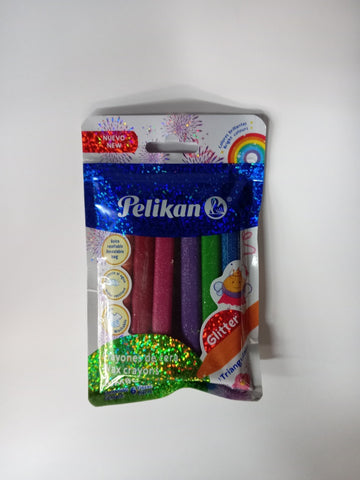 PELICRAYONES JUMBO TRIANG C/6 GLITTER