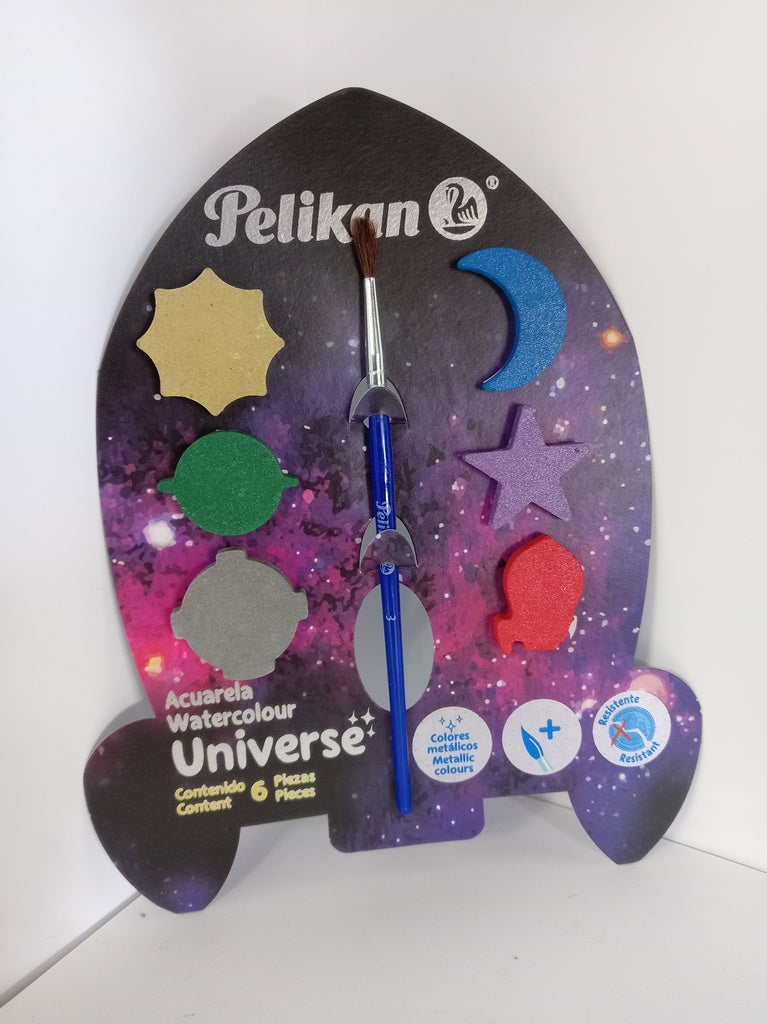 ACUARELA INFANTIL UNIVERSO C/6 COLORES