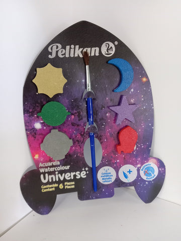ACUARELA INFANTIL UNIVERSO C/6 COLORES