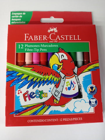 *MARCADOR FINO FABER FIESTA X12 ..