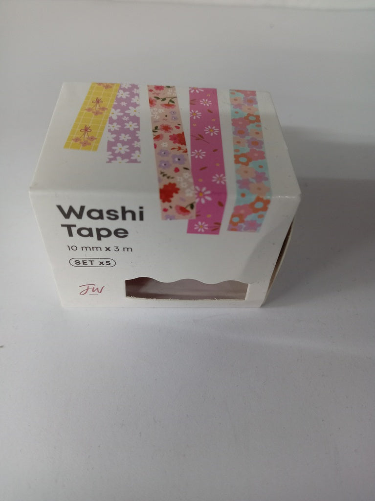 WASHI TAPE FLORES X5