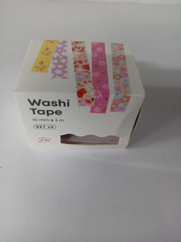 WASHI TAPE FLORES X5