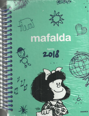 AGENDA MAFALDA 2018 ANILLADA VERDE