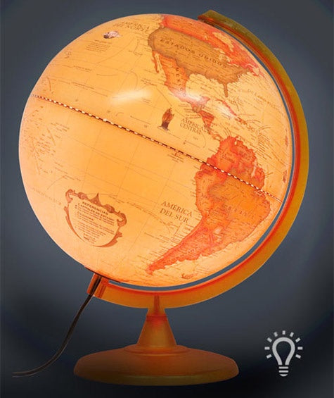 GLOBO TERRAQUEO 30CM SEPIA CON LUZ