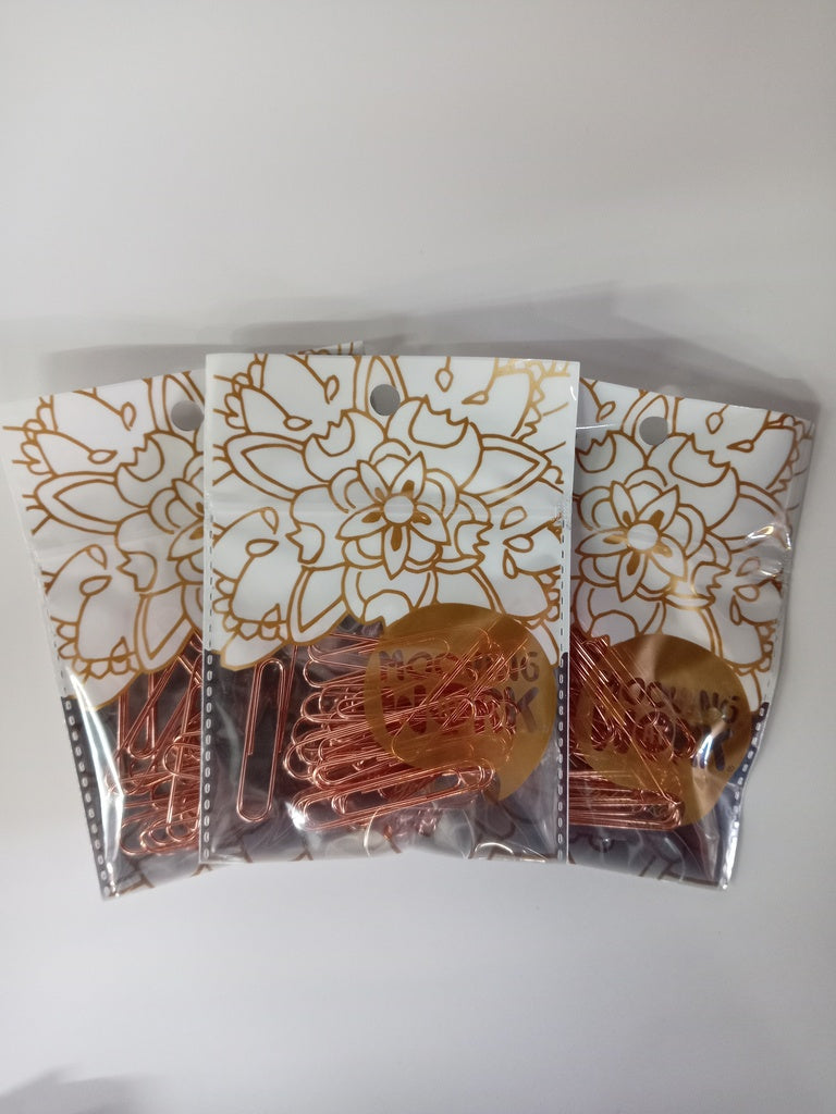 CLPIS METALICOS GOLDEN ROSE 50MM ( 20 UNIDADES)