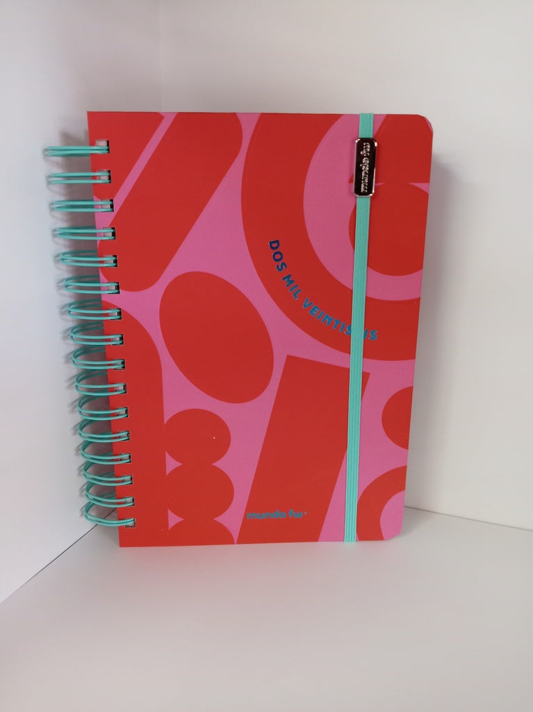 AGENDA 2026 FW PINK CITRIC DIARIA CON ESPIRAL