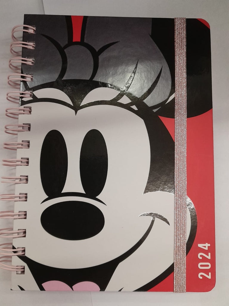 **Agenda Minnie Mouse Mooving dos dias por pagina con espiral 2024 | VACIO