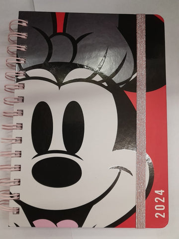 **Agenda Minnie Mouse Mooving dos dias por pagina con espiral 2024 | VACIO