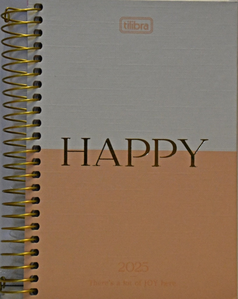 AGENDA HAPPY DIA POR DIA 2025 CON ESPIRAL..