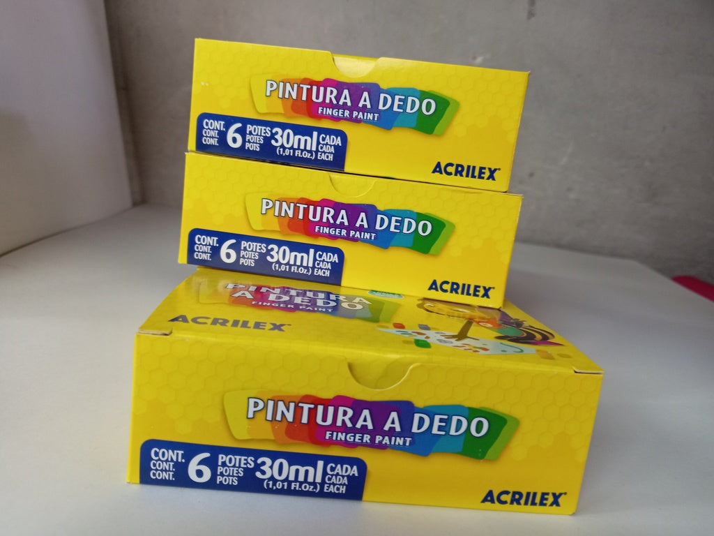pintura dedo 30ml 6 unid
