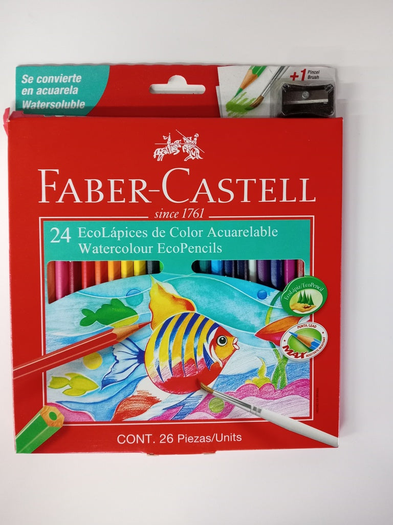 LAPICES DE COLORES ACUARELABLES FABER CASTELL x 24