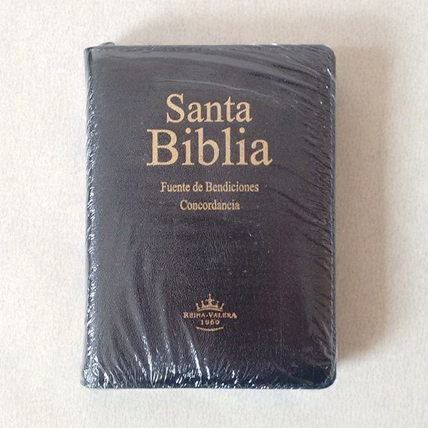 SANTA BIBLIA- CUERO Y CIERRE NEGRA