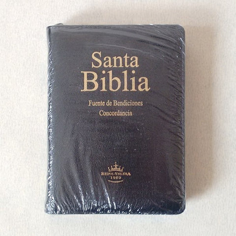 SANTA BIBLIA- CUERO Y CIERRE NEGRA