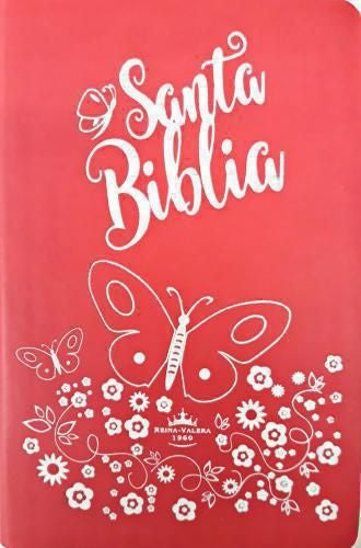 Santa Biblia rosada tapa mariposa | VACIO