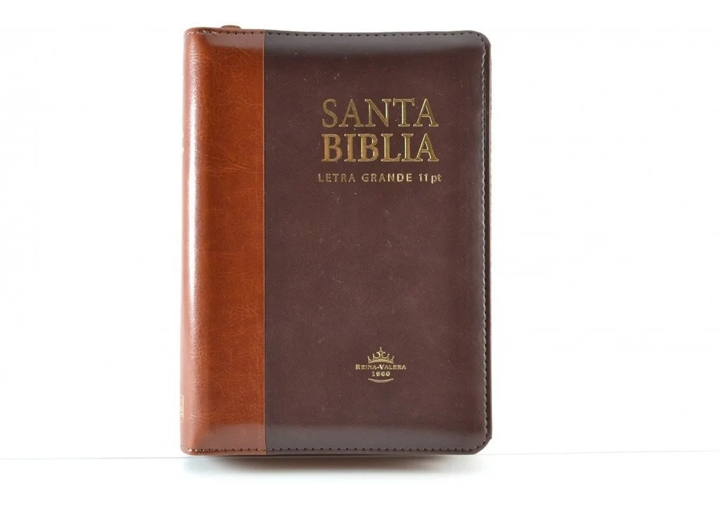 BIBLIA MARRÓN C/CIERRE 11 PUNTOS