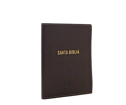 Biblia Reina Valera 1960 delgada en cuero café con palabras de Jesús en rojo