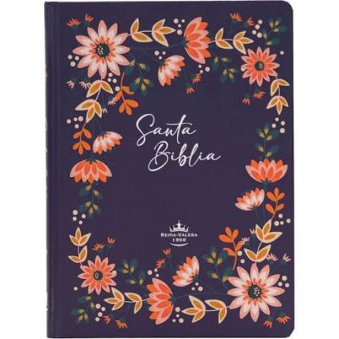 Biblia Fuente de Bendiciones 1960, tapa dura morado floral
