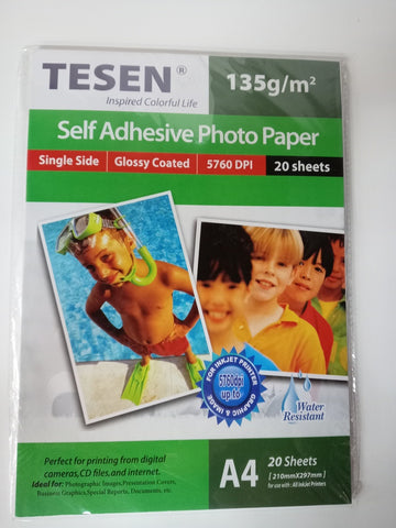 *Papel foto AUTOADHESIVO 135GS-GLOSSY (ind)