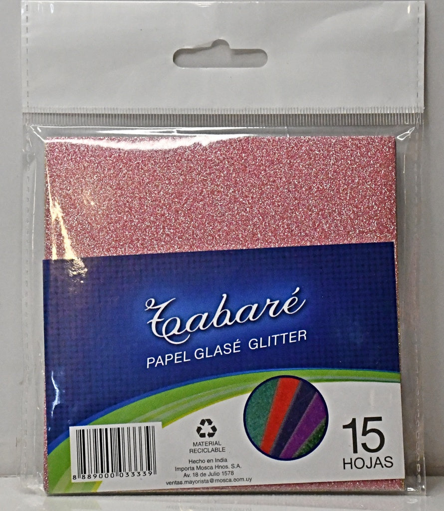 PAPEL GLASE GLITTER 15 HOJAS