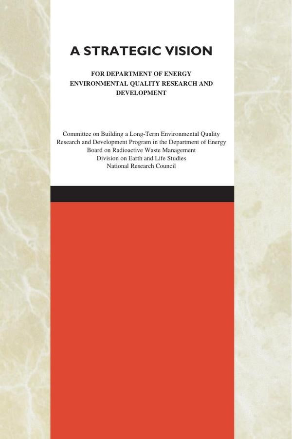 A Strategic Vision for Department of Energy Environmental Quality Research and Development | AA. VV.