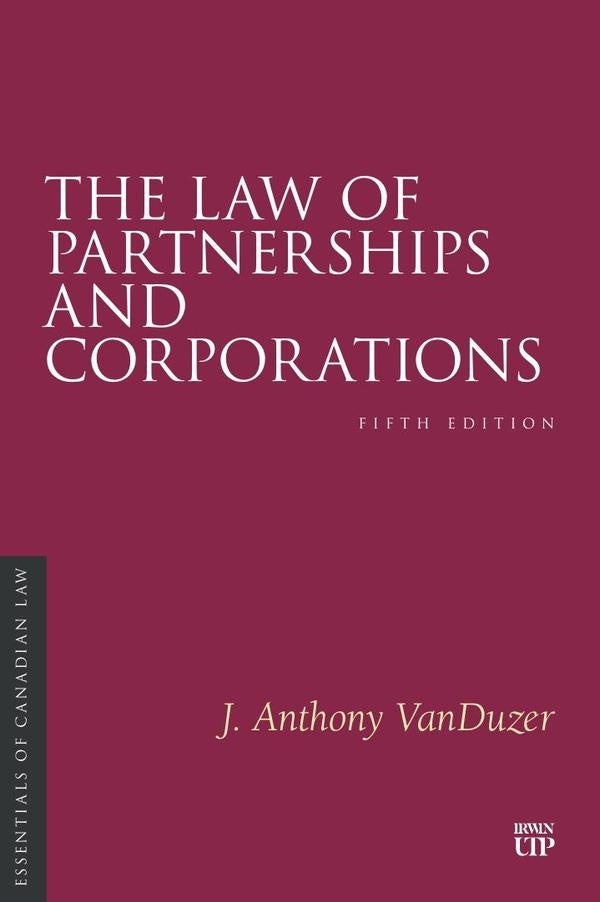 The Law of Partnerships and Corporations 5ed | VanDuzer