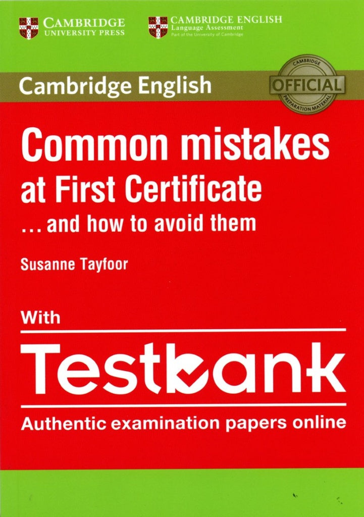 Common Mistakes at First Certificate and How to Avoid Them Paperback with Testbank