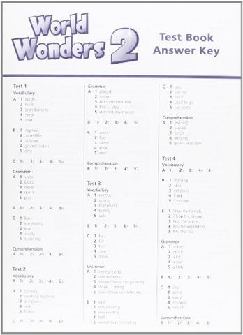 WORLD WONDERS 2 TEST BOOK KEY