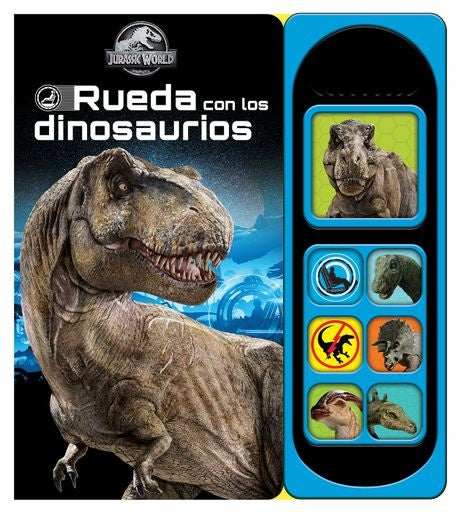 JURASSIC WORLD. RUEDA CON LOS DINOSAURIOS (BOTONES)..