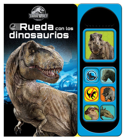JURASSIC WORLD. RUEDA CON LOS DINOSAURIOS (BOTONES)..