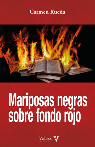 MARIPOSAS NEGRAS SOBRE FONDO ROJO.. | CARMEN ROSA RUEDA CASTAÑON