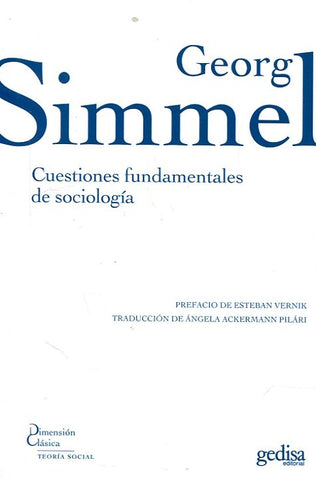 CUESTIONES FUNDAMENTALES DE SOCIOLOGIA.. | Georg Simmel