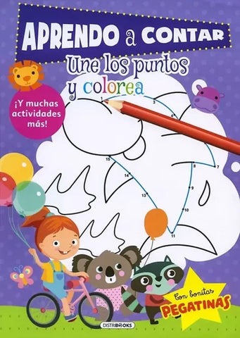 APRENDO A CONTAR: UNE LOS PUNTOS Y COLOREA..