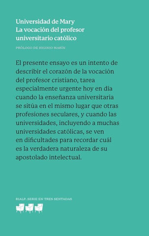 La vocación del profesor universitario católico | Universidad de Mary Universidad de Mary