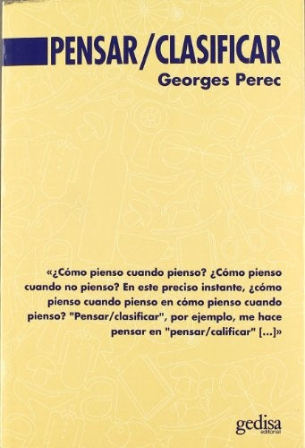 PENSAR CLASIFICAR | GEORGES PEREC