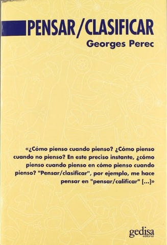 PENSAR CLASIFICAR | GEORGES PEREC