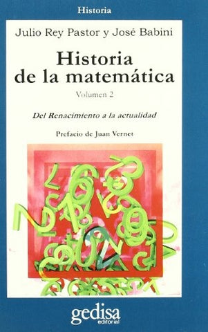 HISTORIA DE LA MATEMATICA II | REY PASTOR - BALBINI