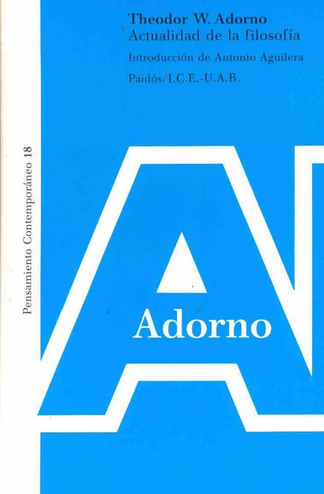 ACTUALIDAD DE LA FILOSOFIA* | Theodor W. Adorno
