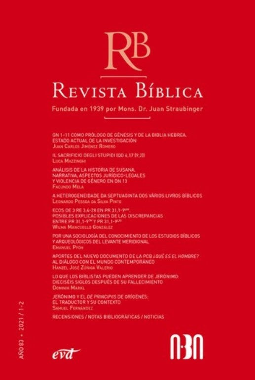 Revista Bíblica 2021/1-2 - Año 83 | AA VV